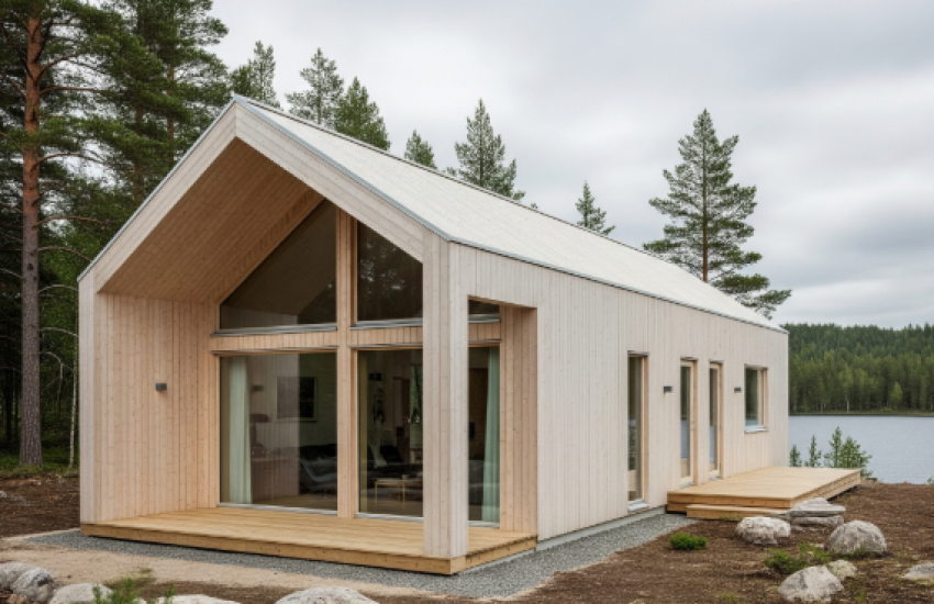 Chalé de madeira laminada colada